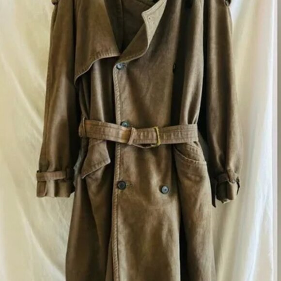 Neiman Marcus Couture Trench Coat with Belted Cuffs and Epaulettes - Picture 3 of 15